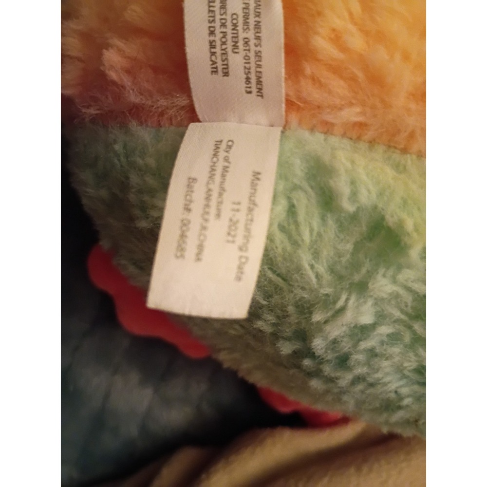 Vtg 1994 The Petting Zoo Rainbow Penguin Plush 10" Pastel Tie Dye Stuffed Animal - Picture 9 of 14